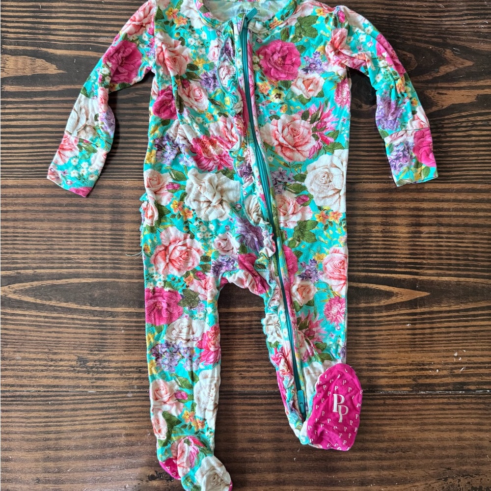 Posh Peanut Lennon Floral Footie 3-6mo